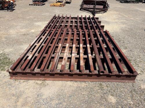 15' Wide Cattle Guard, Heavy Duty Railroad Rail - Made of two 7.5' halves