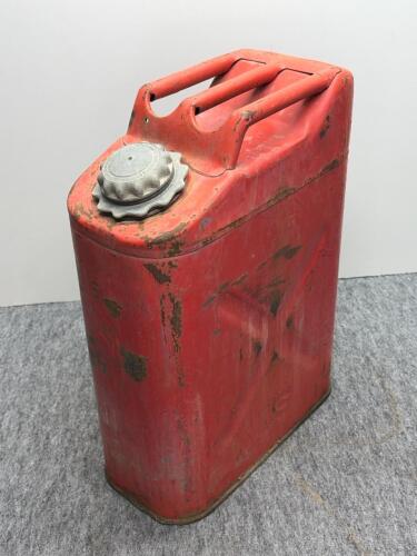 (1) Vintage US Military Steel Jerry Can 5 Gallon with Spout, Red, WWII/Postwar Era