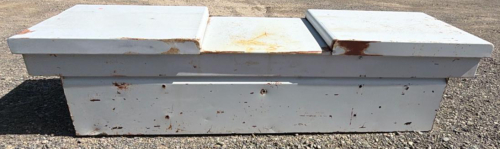 74" Weather Guard Model 125 Steel Crossover Truck Toolbox, Dual Lid, White