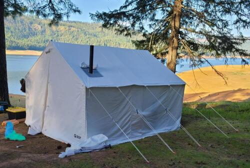 Guide Gear 10x12 Canvas Wall Tent Kit with Wood Stove, Frame, Bags, Accessories