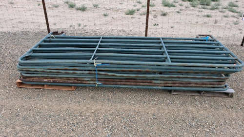 12 ft Green Steel Livestock Panels, 6-Rail, Set of 10