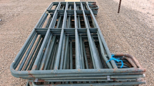 12 ft Green Steel Livestock Panels, 6-Rail, Set of 10 - 2
