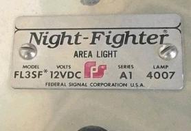 Federal Signal Night-Fighter Firetruck Light Pole Flood Lights, Set of 2,FL3SF Area Light, 12VDC, 3-Lamp, Firetruck Light Pole Flood Lights, Set of 2 - 4