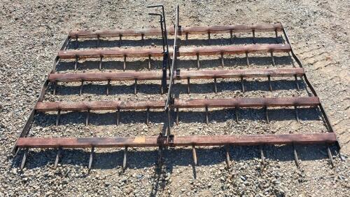 Two-Section Steel Drag Harrow, Manual Pin Hitch, 5 Rows, Steel Spike Tines