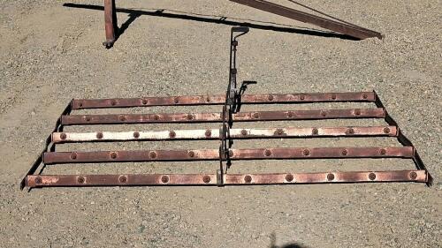Two-Section Steel Drag Harrow, Manual Pin Hitch, 5 Rows, Steel Spike Tines - 3