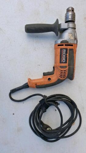 RIDGID R5013 1/2" 7.5A Heavy Duty Corded Drill with Side Handle and Chuck Key