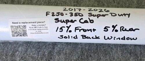 Pre-Cut Window Tint Kit 5pcs 15% Front 5% Rear Ford F-250 F-350 Super Duty 2017&ndash;2026 Super Cab - 4