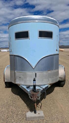 1986 2-Horse Bumper Pull Trailer, Tandem Axle, Steel, Light Blue - 2