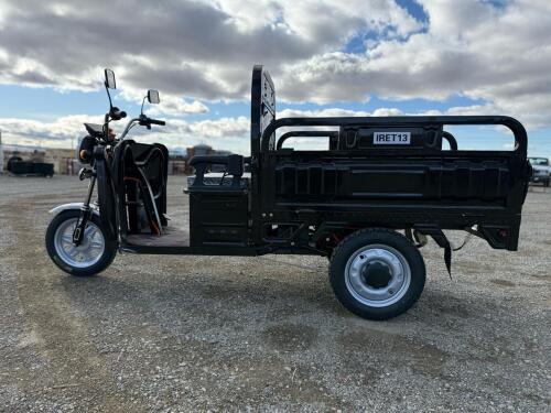 Black Electric Cargo Tricycle Manual Hydraulic Dump Bed, ***Assembly Required***