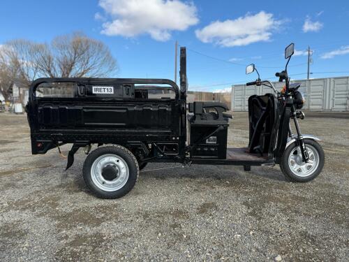 Black Electric Cargo Tricycle Manual Hydraulic Dump Bed, ***Assembly Required*** - 5