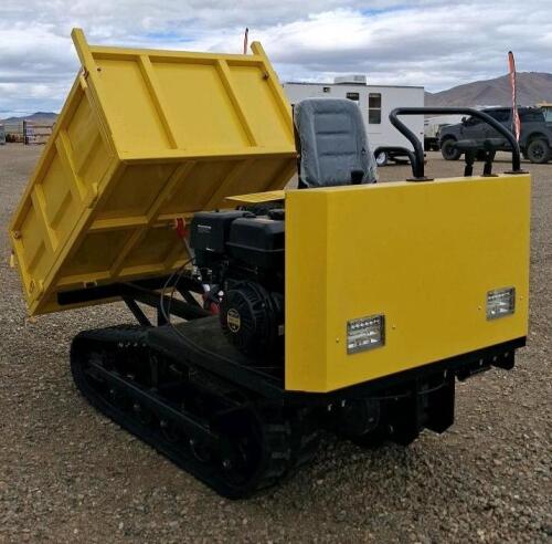 15HP 420cc Tracked Mini Dumper with Hydraulic Dump Bed and LED Headlights