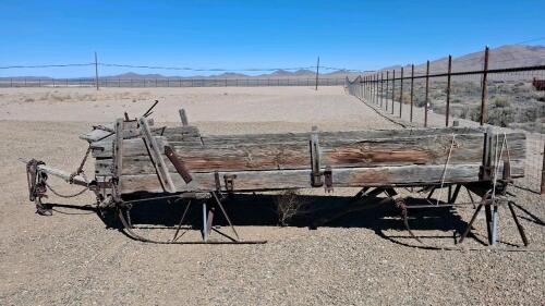 Antique Horse-Drawn Manure Spreader, Wooden Frame, Sled Runners, Restoration Project