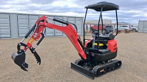 SDEE22 Mini Excavator, 2-Ton, Diesel Engine, Hydraulic Thumb, 16&rdquo; Bucket, Open ROPS, Tracks - 3