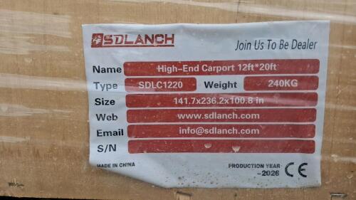12' x 20' High-End Metal Carport, Galvanized Steel Frame, New in Crate - 5
