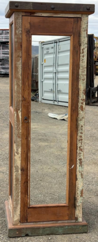 Antique Wooden Closet/Armoire with Mirrored Door & Punched Tin Panels - From the Inn at South Lake Tahoe