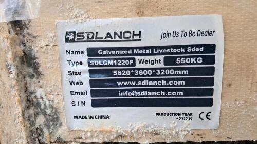 Galvanized Metal Livestock Shed, 19.2' x 11' x 10.4', Open-Front Design - 4