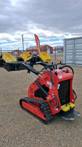 Mini Skid Steer Loader, 0.4 Hours, 23-25HP Gas Engine, Rubber Tracks, Aux Hydraulics - 5