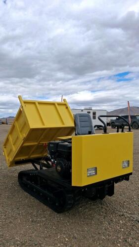 15HP 420cc Tracked Mini Dumper with Hydraulic Dump Bed and LED Headlights