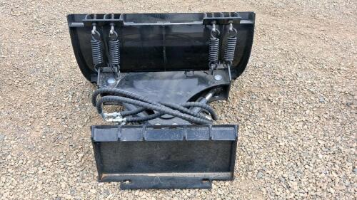 Mini Skid Steer Hydraulic Snow Plow Attachment 39", Universal Quick Attach, - 2