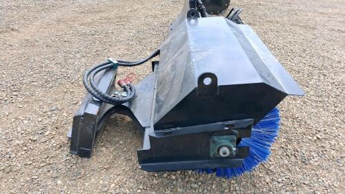48" Mini Skid Steer Pickup Broom Attachment, Universal Quick Attach, Hydraulic Hoses, Poly Bristles - 2