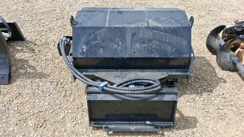 48" Mini Skid Steer Pickup Broom Attachment, Universal Quick Attach, Hydraulic Hoses, Poly Bristles - 4