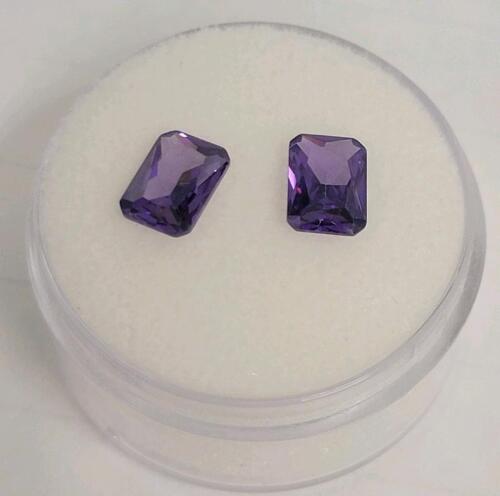 2.90ct Natural Purple Tanzanite Emerald Faceted Cut Pair of Gemstones