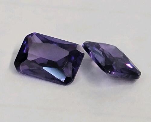 2.90ct Natural Purple Tanzanite Emerald Faceted Cut Pair of Gemstones - 2