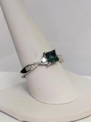 Aquamarine Square Cut Faceted Gemstone Ring, Size 10 - 3