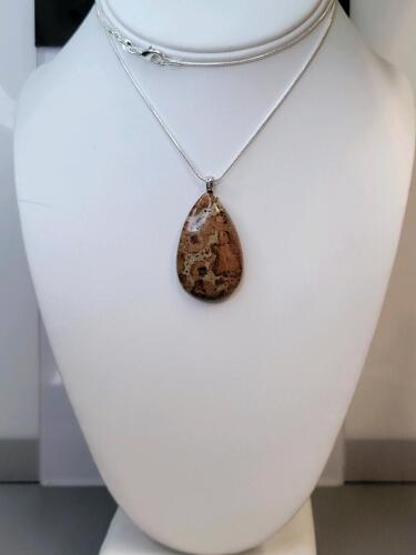 42ct Natural Designer Astroid Jasper Gemstone Necklace