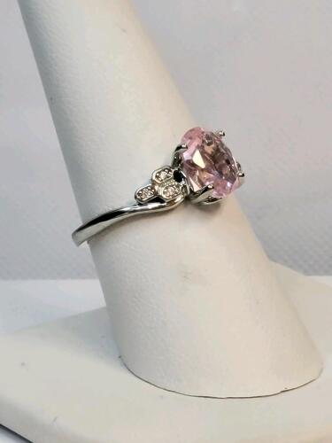 Pink Kunzite Faceted Oval Cut Ring, Size 9 - 4