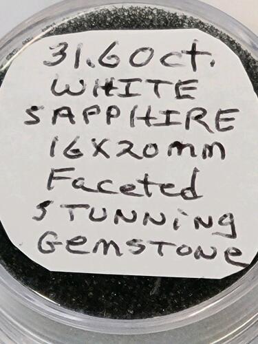 Stunning 31.60ct White Sapphire 16x20mm Faceted Gemstone - 5