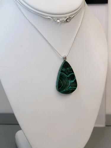 69ct Natural Blue-Green Malachite Chrysocolla Gemstone Necklace - 3