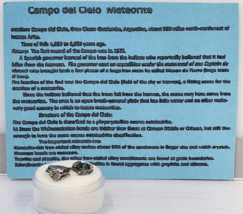 2.20g Meteorite Space Rock from Campo Del Cielo, Argentina