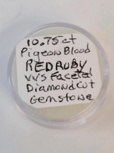 10.75ct Pigeon Blood Red Ruby VVS Diamond Cut Faceted Gemstone - 5