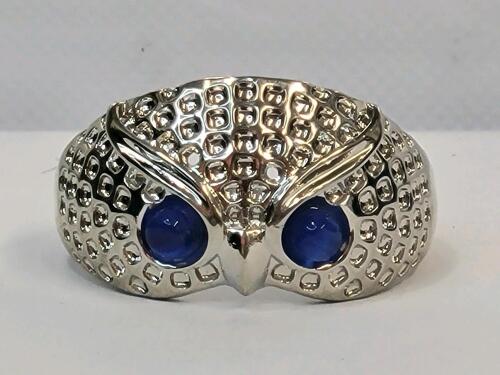 Blue Eyed Owl Ring, Size 10