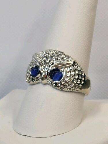 Blue Eyed Owl Ring, Size 10 - 2