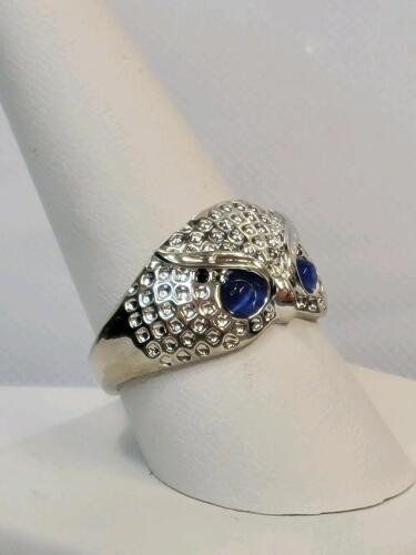 Blue Eyed Owl Ring, Size 10 - 3