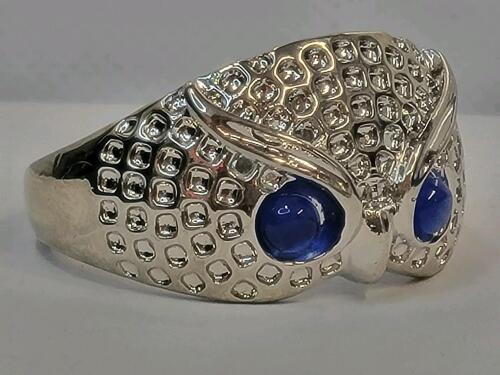 Blue Eyed Owl Ring, Size 10 - 4