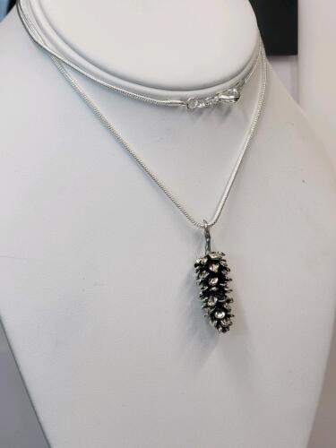 Tibetan Silver Pinecone Necklace - 2