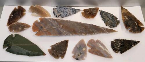 (10) Arrowheads 1&frac12;"-2" Long & (3) Spearheads 2&frac12;"-5&frac12;" Long.