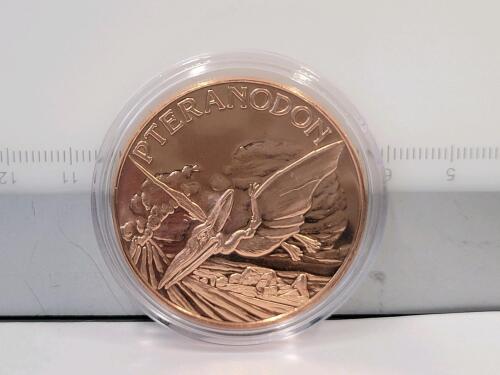 (6) Different 1oz. Copper Dinosaur Rounds - 6