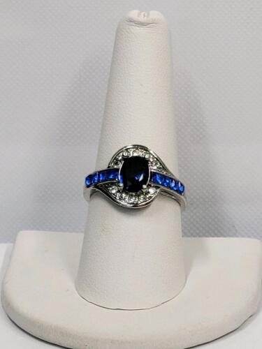 9-Stone Blue Sapphire Ring, Size 8&frac12; - 2