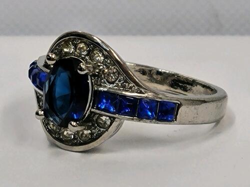 9-Stone Blue Sapphire Ring, Size 8&frac12; - 5