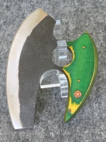 Custom Damascus Steel Hunting and Ulu Knives with Leather Sheaths - 8
