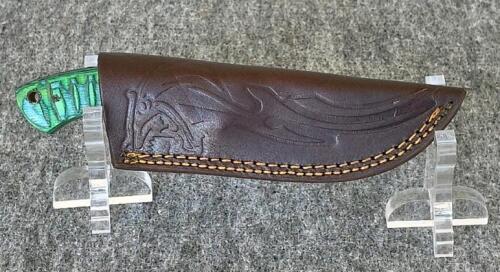 Custom Fixed Blade Knives Set with Dyed Wood Handles, Leather Sheaths & Mini Axe Keychain - 5