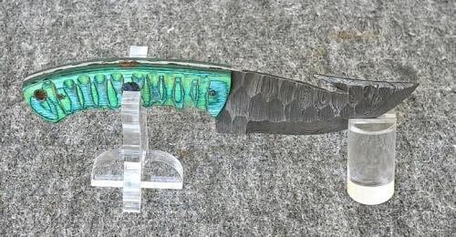 Custom Fixed Blade Knives Set with Dyed Wood Handles, Leather Sheaths & Mini Axe Keychain - 6