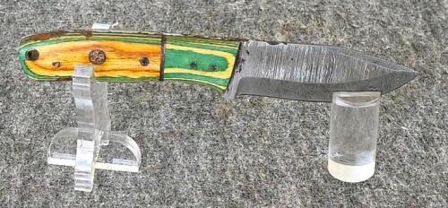 Custom Fixed Blade Knives Set with Dyed Wood Handles, Leather Sheaths & Mini Axe Keychain - 8