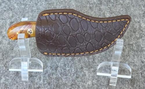 Custom Damascus Fixed Blade Knife 9" Multicolor Handle with Tooled Leather Sheath - 7