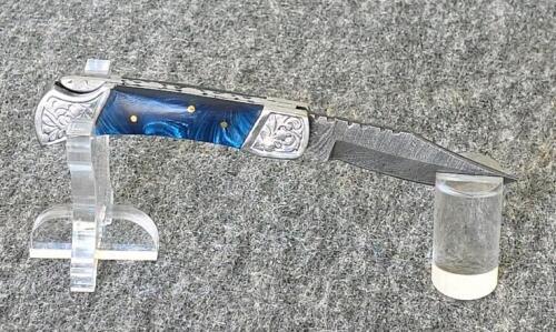 Custom Fixed and Folding Knives with Sheaths &ndash; Damascus Steel, Unique Handles, Excellent Condition - 7