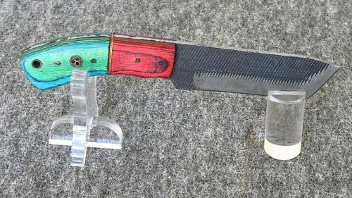Custom Fixed and Folding Knives with Sheaths &ndash; Damascus Steel, Unique Handles, Excellent Condition - 9